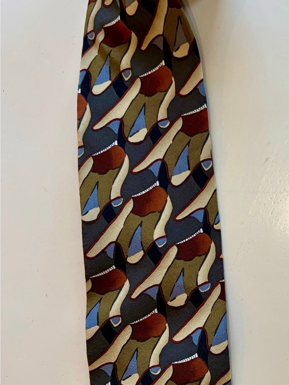 Jerry Garcia Collection "Lady with Argyle Socks" Abstract Silk Necktie